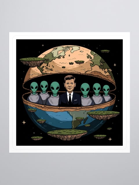JFK Chilling with the Aliens Sticker — TE.STKR-03